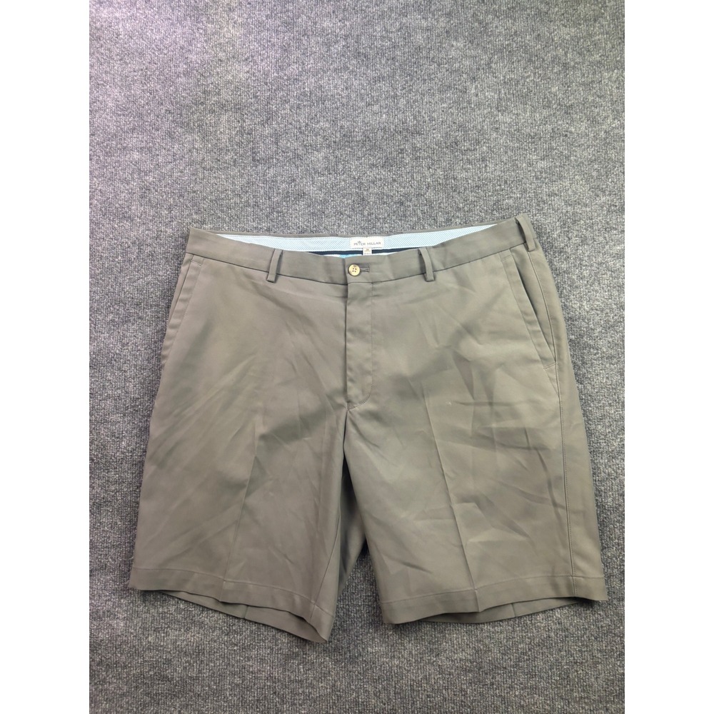 Peter‎ Millar Golf Shorts Mens 38 Gray Performance Flat Front